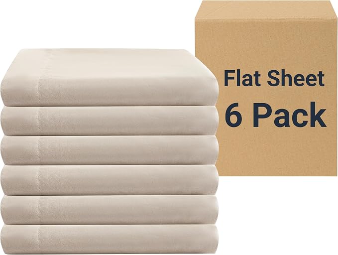ZPECC Bulk Flat Sheets Only Full Size 6 Pack, Easy Sort Top Bed Sheet by by ZPECC-ABrandThatHasBeenFocusedOnBabyProductsFor18Years