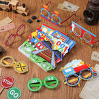Pajean 32 Pcs Train Party Decoration Train Themed Paper Eyeglasses Photo Booth - Image 4
