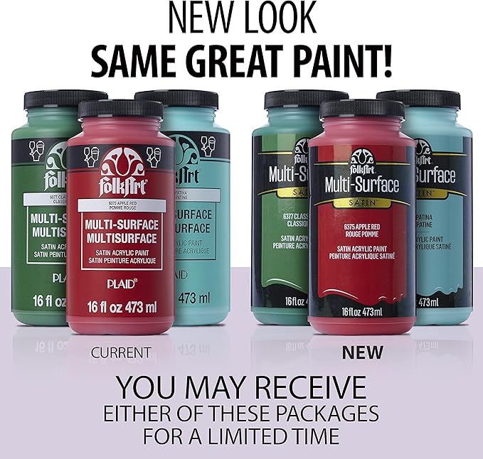 FolkArt Multi-Surface Satin Acrylic Paint in Assorted Colors, 16 oz, Titanium - Image 2