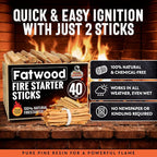 40lb Fatwood Fire Starter Sticks | 100% Natural Fire Starters - Image 2