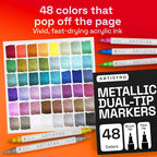 ARTISTRO 48 Metallic Acrylic Paint Markers - Image 2