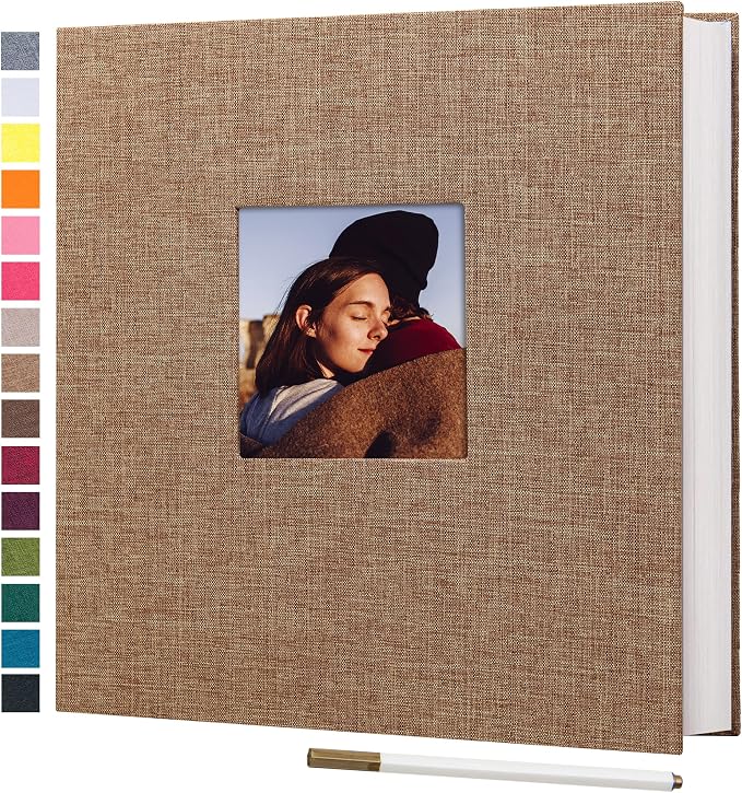 potricher Large Photo Album Self Adhesive 4x6 5x7 8x10 Pictures Linen Cover 80 by potricher