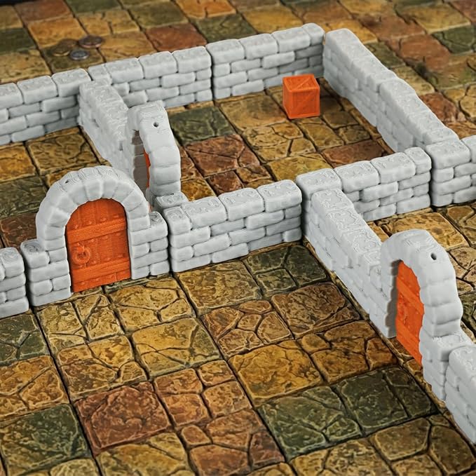 Dungeon Walls 40pcs 28mm Miniature RPG Terrain Modular System DND Terrain - Image 9
