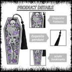 8 Pcs Gothic Skeleton Diamond Art Bookmarks Kit, Skull Halloween Diamond - Image 4