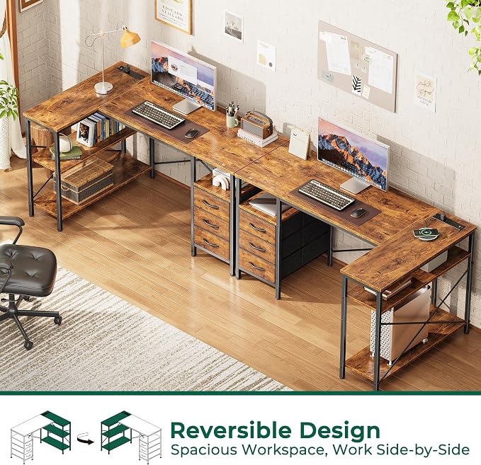Huuger L Shaped Office Desk - Image 4