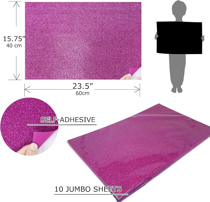allgala Jumbo Self-Adhesive Glitter EVA Foam Sheets Paper Sheets - Image 2