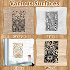 12 Pcs Abstract Geometric Texture Stencils - Image 4