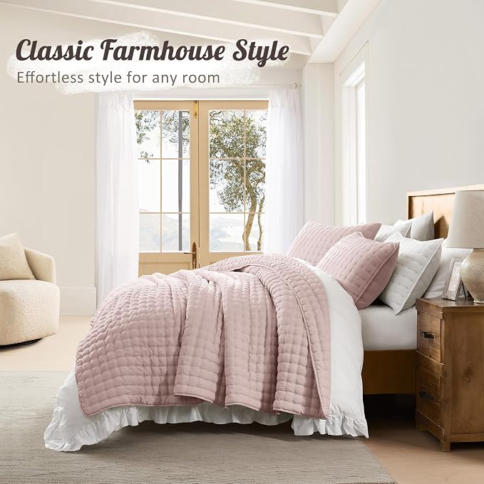 WDCOZY Pink Twin Size Quilt Bedding Sets - Image 6