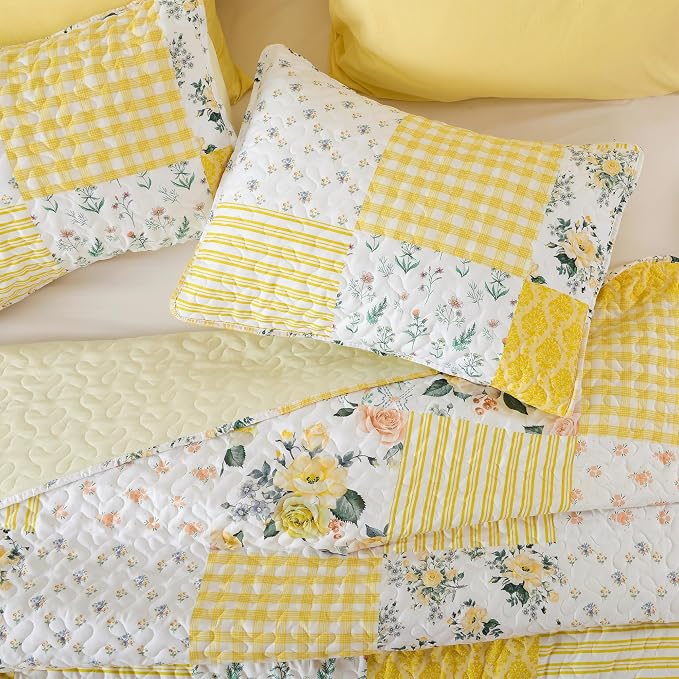 YIKUSH Quilt Sets Queen Size Floral Quilt Set 3 Pieces Bedding Set Bedspreads - Image 3