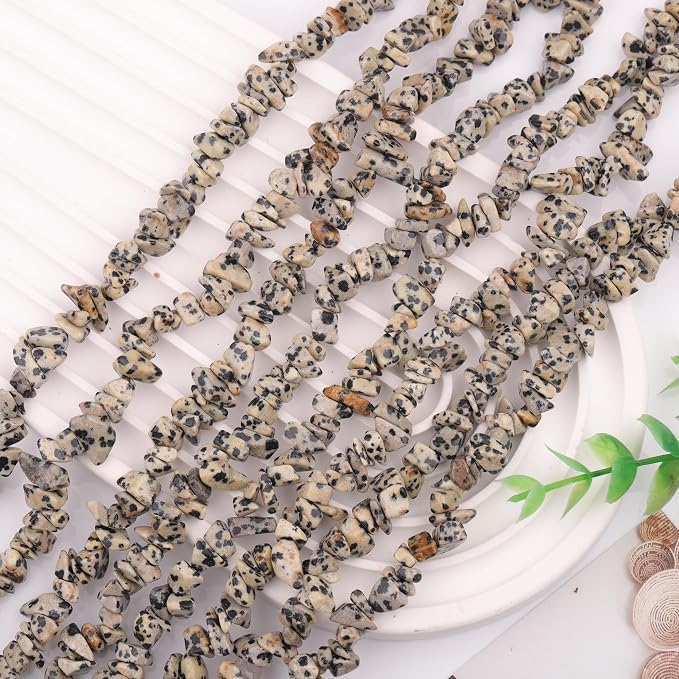 200 Pcs Crystal Chip Beads for Jewelry Making 5-8mm Dalmation Jasper | Natural - Image 6