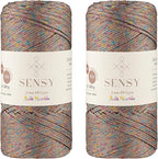 2 Pack of Sensy Premium 2mm 251 Yards Sparkle Polyester Rope 90% Polypropylene by SSENSY