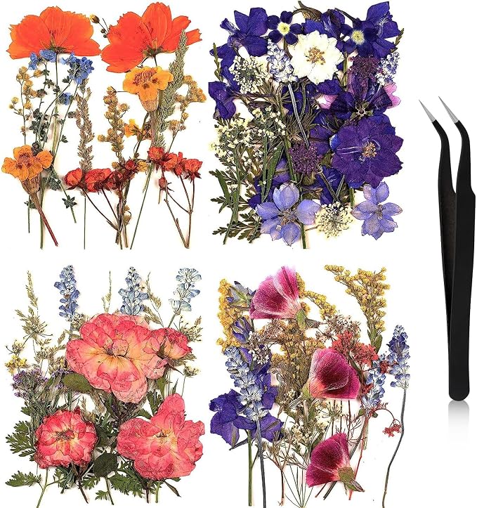 Nuanchu Dried Flower for Crafts Resin Pressed Flowers Bulk Dried Wildflowers by Nuanchu