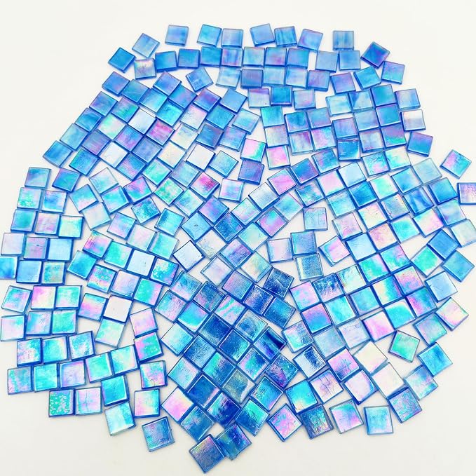 1.1 LB Ice Jade Mosaic Tiles, 0.59“ Square Glass Mosaic Pieces - Image 5