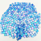 1.1 LB Ice Jade Mosaic Tiles, 0.59“ Square Glass Mosaic Pieces - Image 5