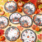 Funnymoom 60 Pcs 7 Inch Fall Pumpkin Paper Plates Thanksgiving Black Buffalo - Image 6