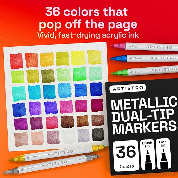 ARTISTRO 36 Metallic Acrylic Paint Markers - Image 2