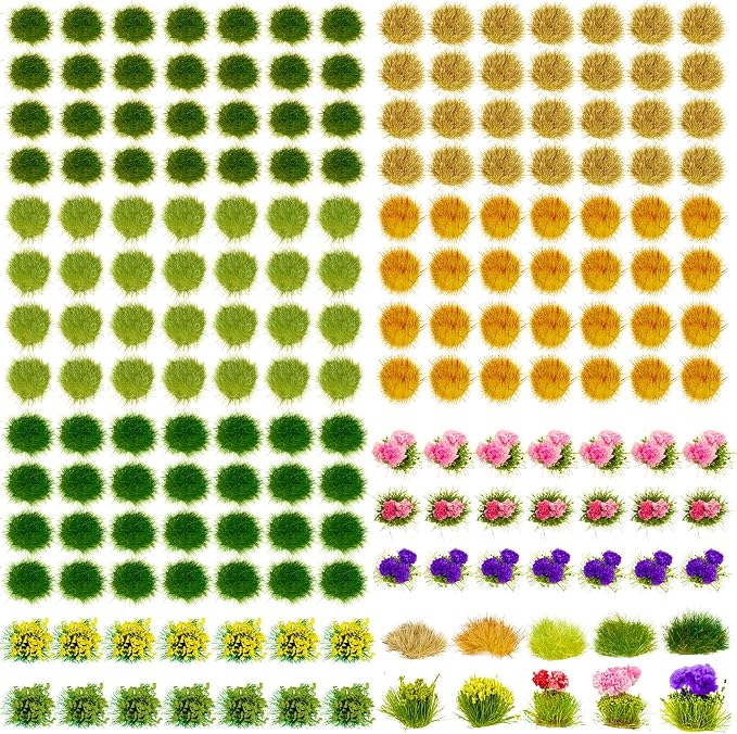 Warmtree 175 Pcs Static Grass Bushy Tufts Miniature Colorful Flower Cluster by Warmtree