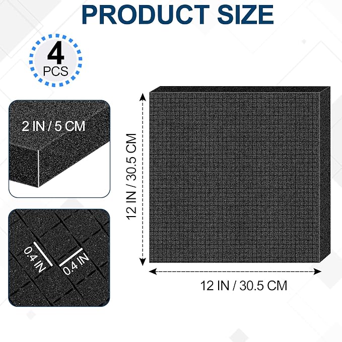 4 Pcs Pick and Pluck Foam Sheets 12" L x 12" W x 2" T Polyurethane Pick Apart - Image 2