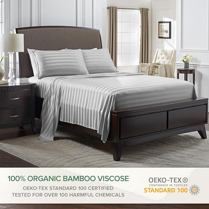 Pure Bamboo Full Sheets, Genuine 100% Organic Viscose Derived from Bamboo Bed - Image 2