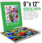 U.S. Art Supply 9x12 Premium Heavy-Weight Acrylic Painting Paper Pad, 2 Pack - Image 2