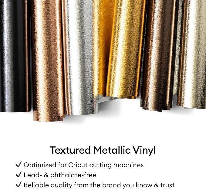 Cricut Textured Metallic Permanent Vinyl 6ft Luxe Sampler - Image 10