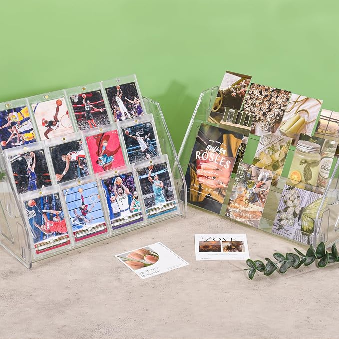 CELSOL 2 Pack Elevated 3 Tier Clear Acrylic Card Display Stand - Image 6