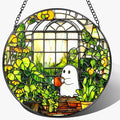 8'' Halloween Ghost Greenhouse Sun Catcher Ornament, Stained Glass Window by Unknown