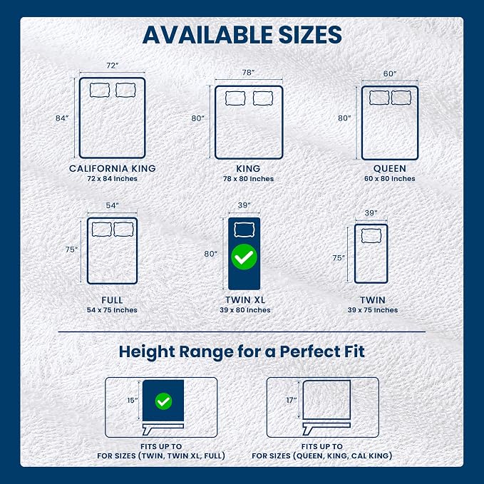 Twin XL Size Mattress Protector Waterproof 2 Pack, Premium 200 GSM Terry - Image 3