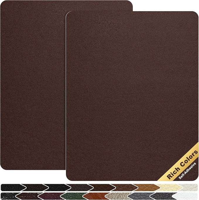 KING MOUNTAIN Leather Repair Patch, 2 Packs 9 x 11 Inches self Adhesive Leather by ForABetterHomeLife