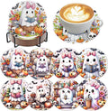 8 Pack Diamond Art Coasters, Halloween Ghost Diamond Painting Coasters Kits | by Zythron