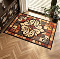 Vintage Tile Faux Cashmere Non-Slip Rug 15.7x23.6 Inches, Washable Low Pile by KKYEJLQYI