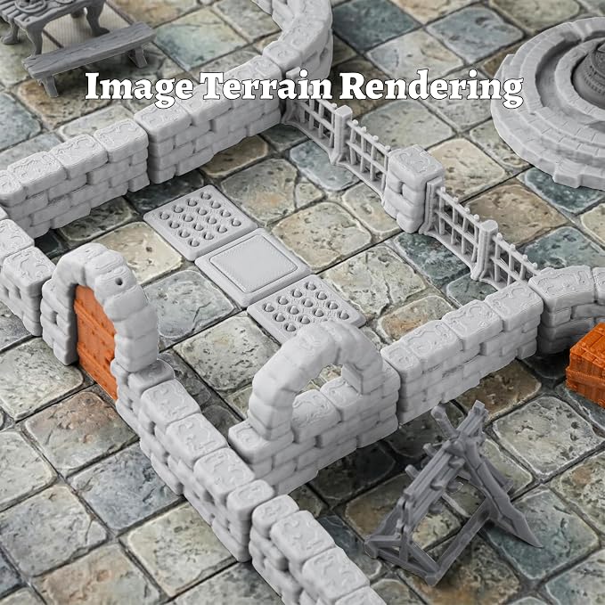 Dungeon Walls 40pcs 28mm Miniature RPG Terrain Modular System DND Terrain - Image 6