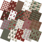 HunnmingRe 20 Pcs 10''x10'' Christmas Woodland Quilting Fabric Square Vintage by HunnmingRe