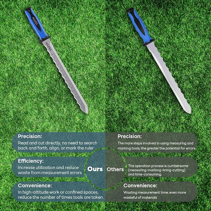 Insulation Knife with Measuring Scale, Stainless Steel Double-Sided Serrated - Image 8