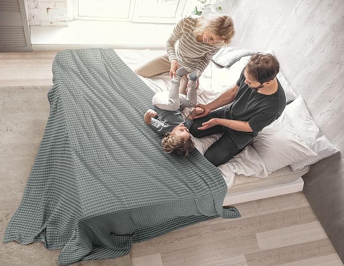 Utopia Bedding 100% Cotton Waffle Weave Blanket Full Size - Image 7