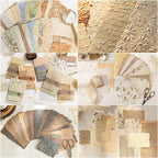 168Pcs Vintage Scrapbook Supplies Kit Textured Rice Paper by Unknown