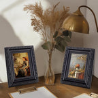 eletecpro 3x4 Vintage Picture Frame, Glass Cover, Horizontal or Vertical - Image 6