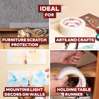XFasten Removable Double Sided Tape Clear 2 inch x 20 Yards Transparent - Image 4