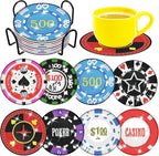 Cumule 8 Pcs Casino Diamond Art Coasters Kits by cumule
