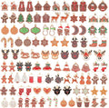 SANNIX 110Pcs/55 Pairs Christmas Charms, Gingerbread Man Charm Holiday Gold by SANNIX