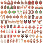 SANNIX 110Pcs/55 Pairs Christmas Charms, Gingerbread Man Charm Holiday Gold by SANNIX