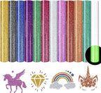 HTVSTD Glitter HTV Heat Transfer Vinyl 12 Sheets 12×10in Iron on Vinyl | by CraftingEveryday