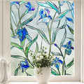 Coavas Window Privacy Film: Stained Glass Window Film Decorative 3D Violets by Coavas