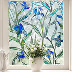 Coavas Window Privacy Film: Stained Glass Window Film Decorative 3D Violets by Coavas