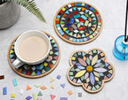 Lanyani 2 Sets of DIY Mosaic Craft Kits Mosaic Tiles Coaster Kit Make Your Own - Image 6