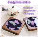 Wooden Coasters Craft Kits – Filigree Enamels Painting DIY Coasters Art - Image 3
