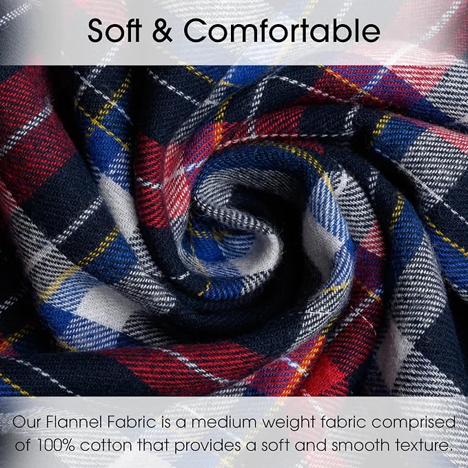 Pico Textiles 10 Yards Bolt Navy Blue and Red Tartan Plaid Flannel Fabric - Image 2