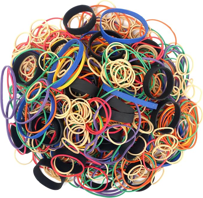 Rubber Bands Assorted Sizes Elastic Rubber Bands Office Supplies 0.5lbs | Heavy by HAIDIBAO