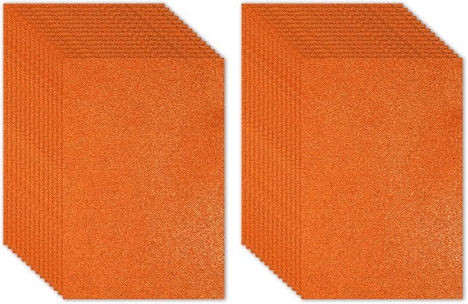 PATIKIL 30Sheets Orange EVA Glitter Foam Sheet 11.8 x 7.9 Inch 2mm Thick by PATIKIL