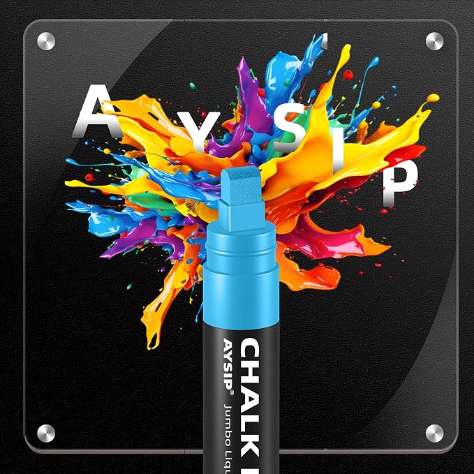 Window Chalk Markers for Blackboard，20 Colors Washable Glass Jumbo Liquid Chalk - Image 7
